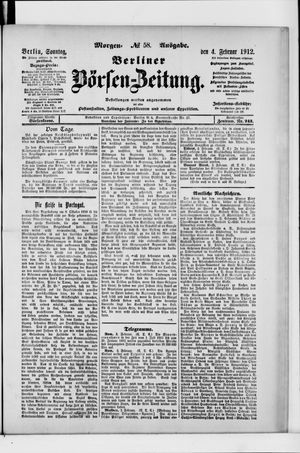 Berliner Börsen-Zeitung vom 04.02.1912