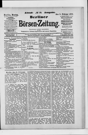 Berliner Börsen-Zeitung on Feb 5, 1912