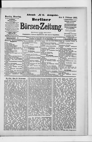 Berliner Börsen-Zeitung vom 06.02.1912