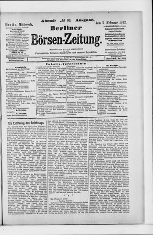 Berliner Börsen-Zeitung vom 07.02.1912