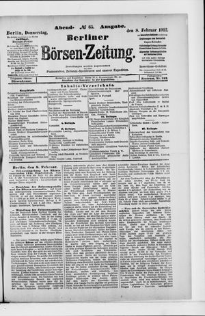 Berliner Börsen-Zeitung vom 08.02.1912