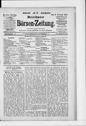 Berliner Börsen-Zeitung vom 09.02.1912