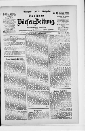 Berliner Börsen-Zeitung vom 11.02.1912