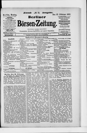 Berliner Börsen-Zeitung vom 12.02.1912