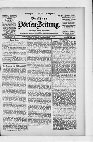 Berliner Börsen-Zeitung vom 14.02.1912