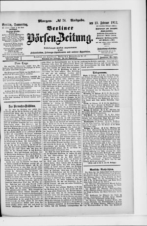 Berliner Börsen-Zeitung vom 15.02.1912