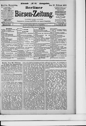 Berliner Börsen-Zeitung vom 22.02.1912