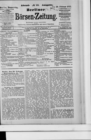 Berliner Börsen-Zeitung vom 29.02.1912