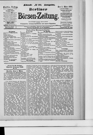 Berliner Börsen-Zeitung vom 01.03.1912