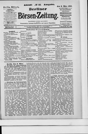 Berliner Börsen-Zeitung on Mar 6, 1912