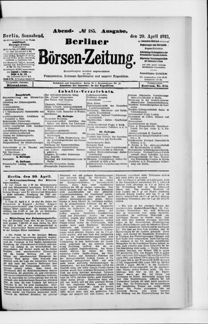 Berliner Börsen-Zeitung vom 20.04.1912