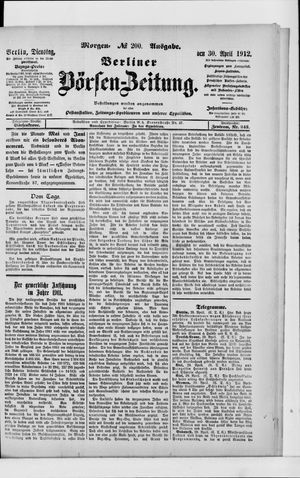 Berliner Börsen-Zeitung vom 30.04.1912