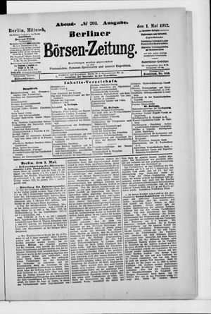 Berliner Börsen-Zeitung vom 01.05.1912