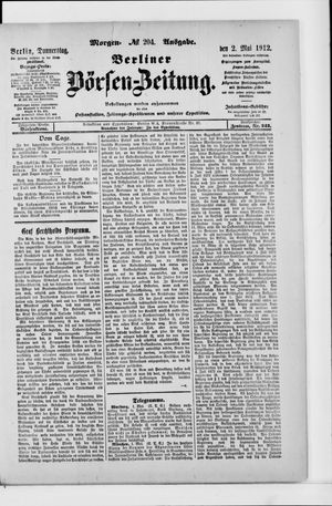 Berliner Börsen-Zeitung vom 02.05.1912
