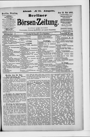 Berliner Börsen-Zeitung vom 21.05.1912