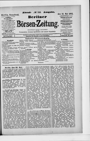Berliner Börsen-Zeitung vom 25.05.1912