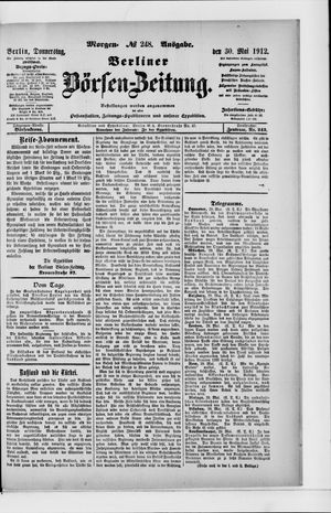 Berliner Börsen-Zeitung vom 30.05.1912