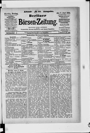 Berliner Börsen-Zeitung vom 07.06.1912