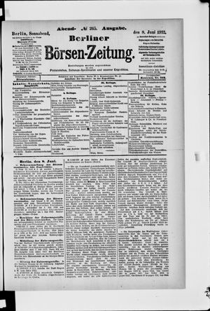 Berliner Börsen-Zeitung vom 08.06.1912