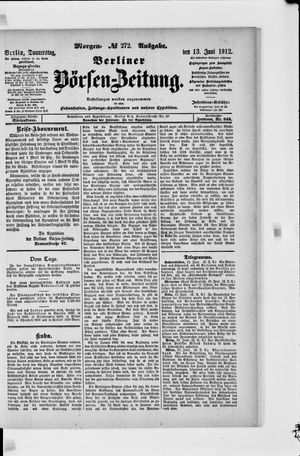 Berliner Börsen-Zeitung vom 13.06.1912