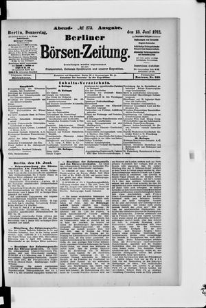 Berliner Börsen-Zeitung vom 13.06.1912