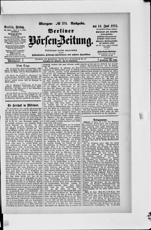 Berliner Börsen-Zeitung vom 14.06.1912