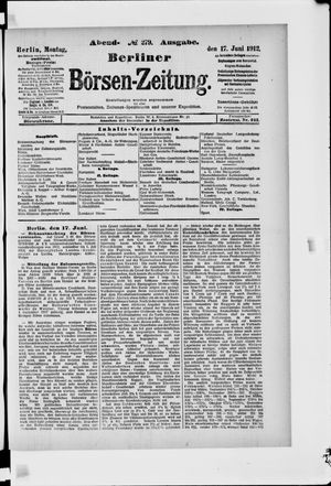Berliner Börsen-Zeitung on Jun 17, 1912