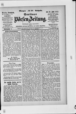 Berliner Börsen-Zeitung vom 22.06.1912