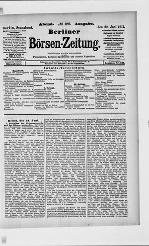 Berliner Börsen-Zeitung on Jun 22, 1912