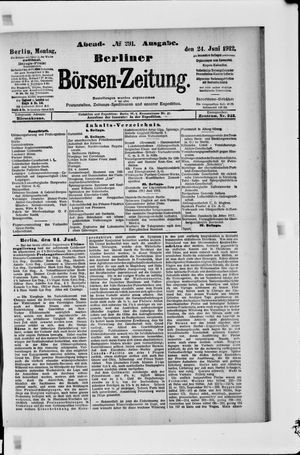 Berliner Börsen-Zeitung on Jun 24, 1912