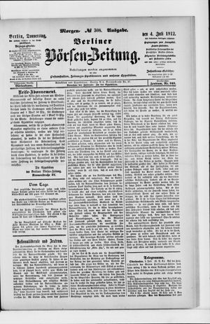 Berliner Börsen-Zeitung vom 04.07.1912