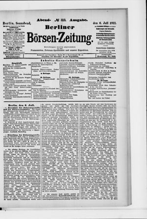 Berliner Börsen-Zeitung vom 06.07.1912