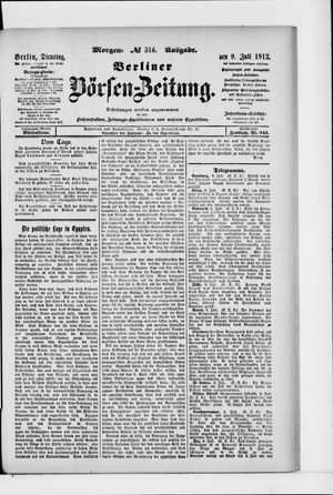 Berliner Börsen-Zeitung vom 09.07.1912