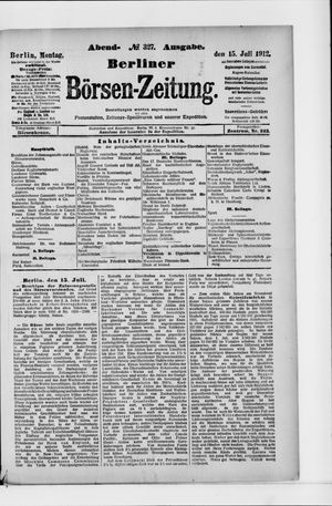 Berliner Börsen-Zeitung vom 15.07.1912