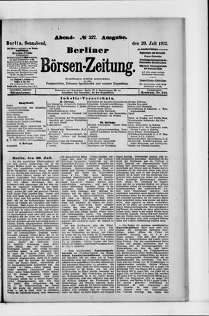 Berliner Börsen-Zeitung vom 20.07.1912