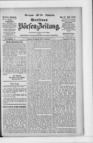 Berliner Börsen-Zeitung on Jul 21, 1912