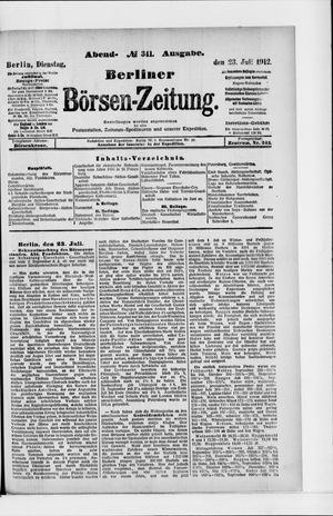 Berliner Börsen-Zeitung on Jul 23, 1912