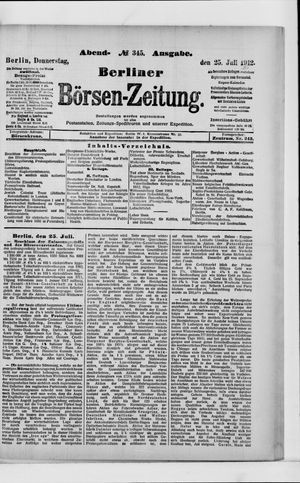 Berliner Börsen-Zeitung vom 25.07.1912