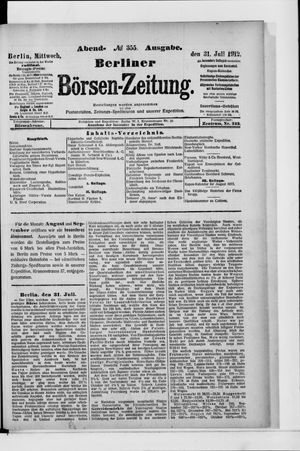 Berliner Börsen-Zeitung vom 31.07.1912