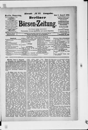 Berliner Börsen-Zeitung vom 01.08.1912