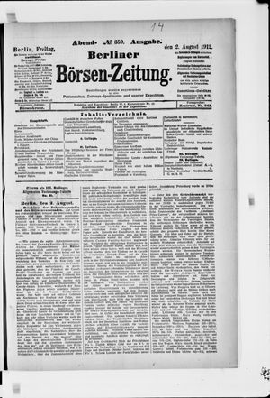 Berliner Börsen-Zeitung vom 02.08.1912