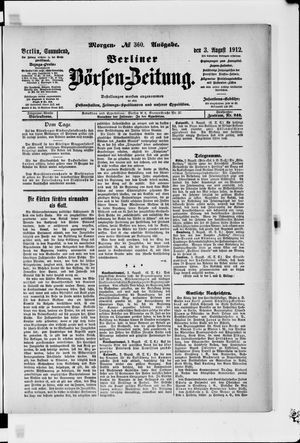 Berliner Börsen-Zeitung vom 03.08.1912
