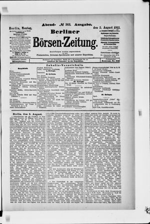 Berliner Börsen-Zeitung vom 05.08.1912