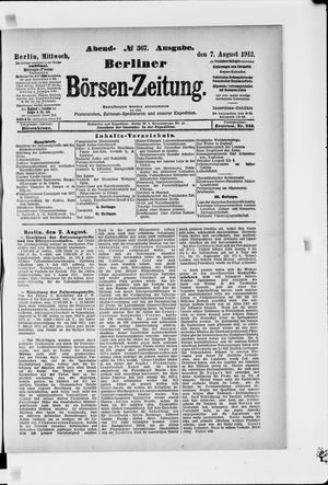 Berliner Börsen-Zeitung vom 07.08.1912