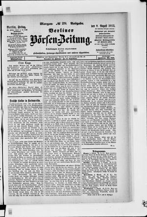 Berliner Börsen-Zeitung vom 09.08.1912