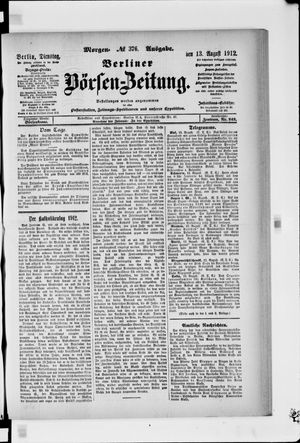 Berliner Börsen-Zeitung vom 13.08.1912