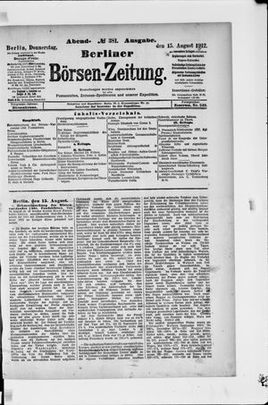 Berliner Börsen-Zeitung vom 15.08.1912