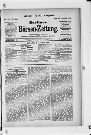 Berliner Börsen-Zeitung on Aug 16, 1912