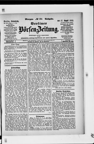 Berliner Börsen-Zeitung on Aug 17, 1912