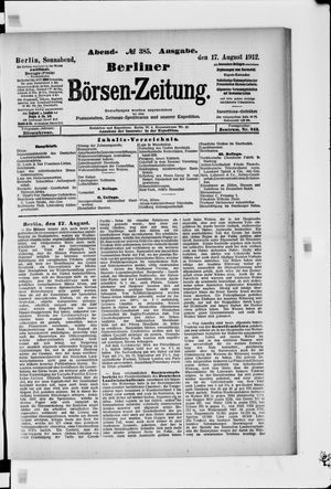 Berliner Börsen-Zeitung vom 17.08.1912